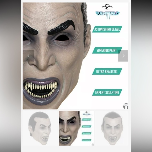 RENFIELD ADULT DRACULA mask NEW LATEX - Picture 2 of 2
